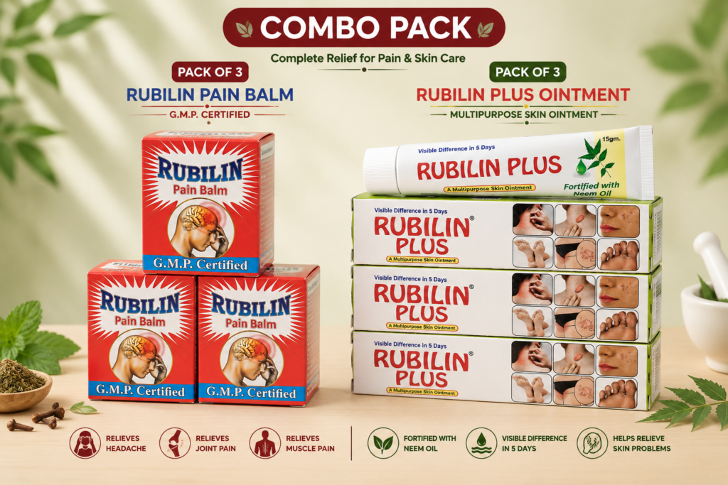 RUBILIN Combo Pack – Complete Pain Relief Balm & Skin Care Combo