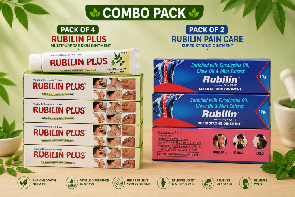Rubilin Combo Pack | 4 Rubilin Plus + 2 Rubilin Pain Care Ointment